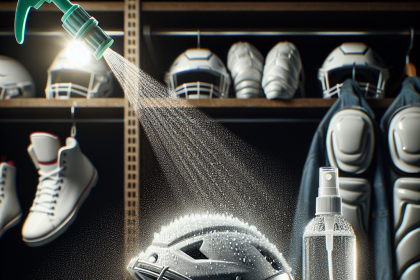 Eau germicide pour le traitement des casques, genouillères et autres équipements