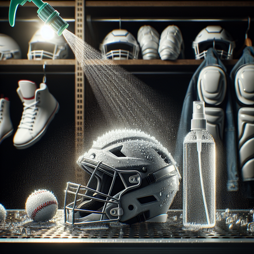 Eau germicide pour le traitement des casques, genouillères et autres équipements