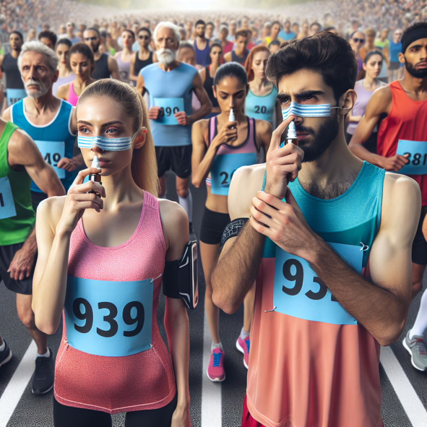 Utilisation des sprays nasaux avant le début de la course
